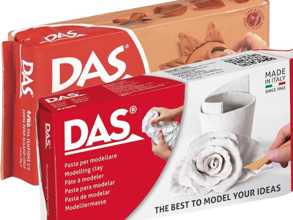 Creatief | Klei - Das Klei Terracotta 2 stuks - 2x 1 kilo - Wit & Terracotta